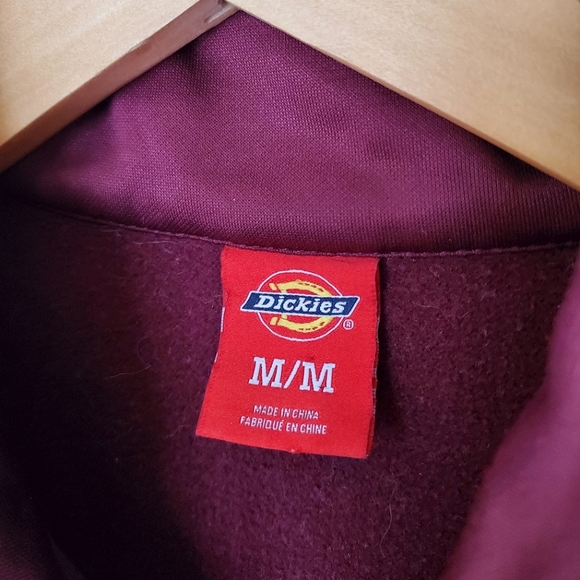 Dickies Burgundy Cropped Zip-Up Track Jacket (Medium) - Picture 3 of 8